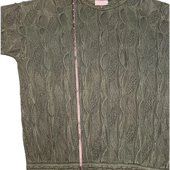 Rare Coogi Basics Authentic Mens Green Cotton Knit Sweater Size Large